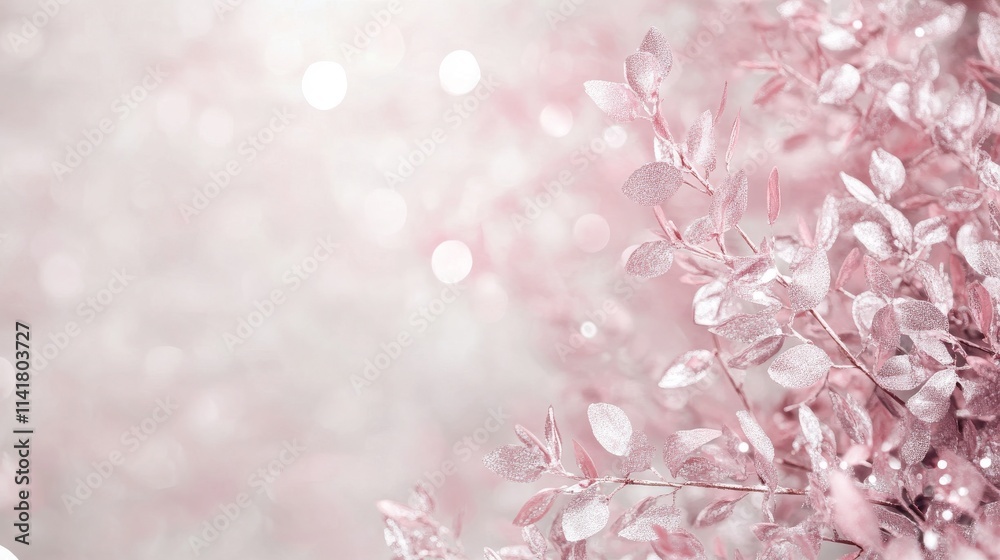 Soft pink leaves shimmer in the light, creating a dreamy atmosphere filled with delicate beauty and a touch of magic in a tranquil outdoor setting Soft pink leaves shimmer in the light, creating a dreamy atmosphere filled with delicate beauty and a touch of magic in a tranquil outdoor setting