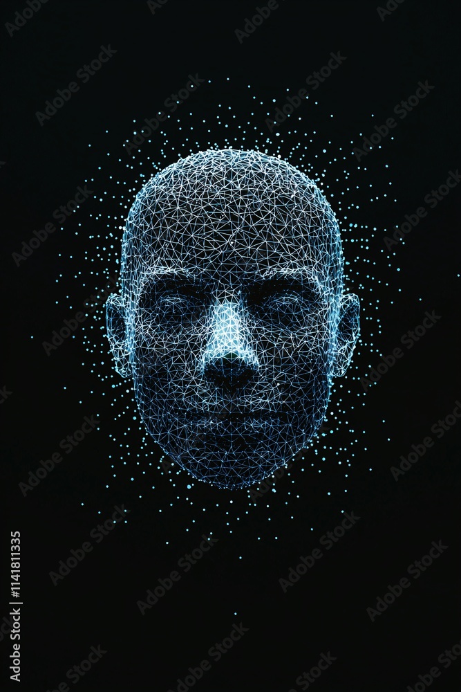 register + process + identity, holographic face scan animation, cutting-edge technology with blue accents register + process + identity, holographic face scan animation, cutting-edge technology with blue accents