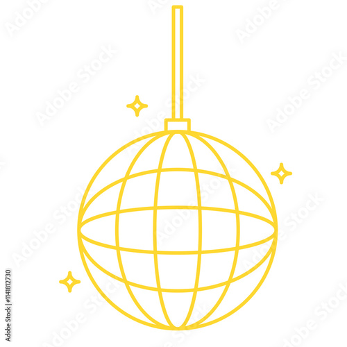 Gold Monoline New Year - Disco Ball photo