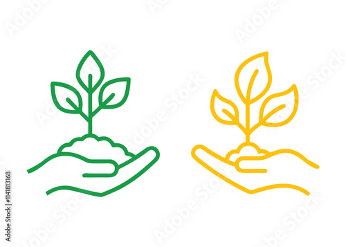 Eco-Friendly Hands Cradling Young Plants

