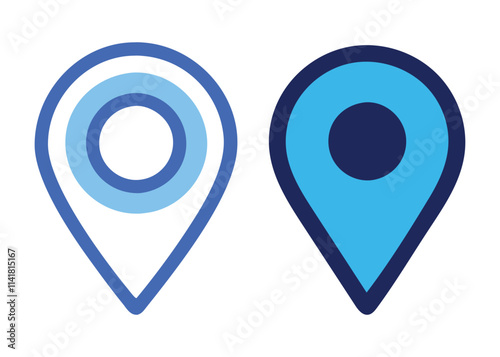 Set of map pointers and markers icons for navigation and location design