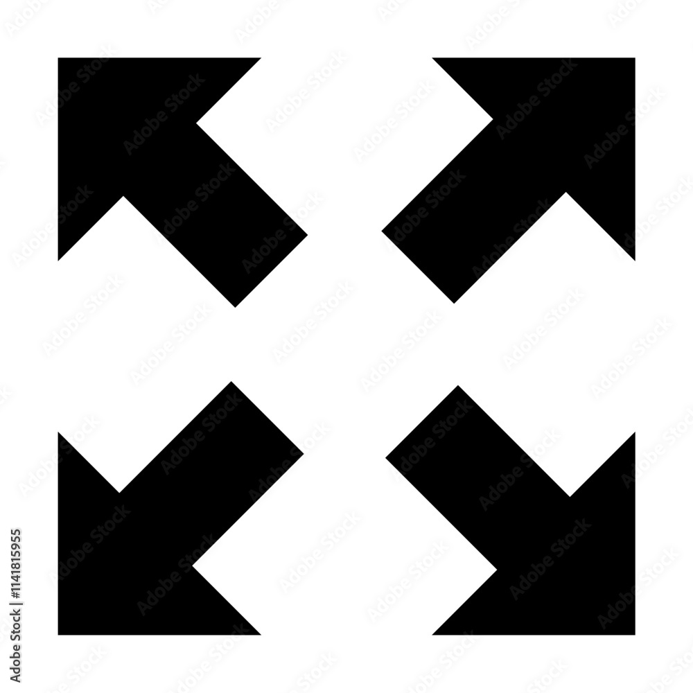 Full screen icon vector for graphic design, web site, social media, mobile app, ui illustration Full screen icon vector for graphic design, web site, social media, mobile app, ui illustration
