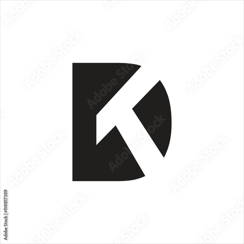 Free Download Creative letter Dk unique vector monogram, k negative space, Dk icon modern logo design - GFXLoad