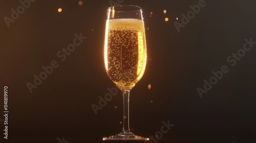 Sparkling Golden Champagne Flute Elegance Celebration Festive Drink photo