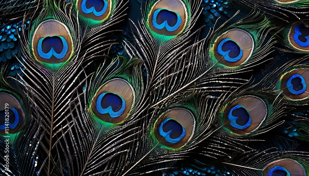 Obraz premium a bunch of peacock feathers with the letter a on it