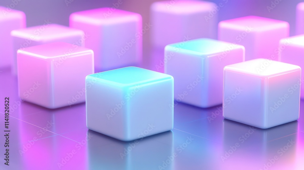 Abstract geometric shapes, vibrant pastel cubes, modern design, digital illustration, 3d rendering, neon colors, cubes Abstract geometric shapes, vibrant pastel cubes, modern design, digital illustration, 3d rendering, neon colors, cubes