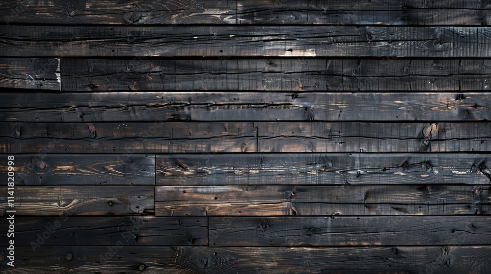 Dark wooden planks create a textured, rustic background suitable for various design projects. Dark wooden planks create a textured, rustic background suitable for various design projects.