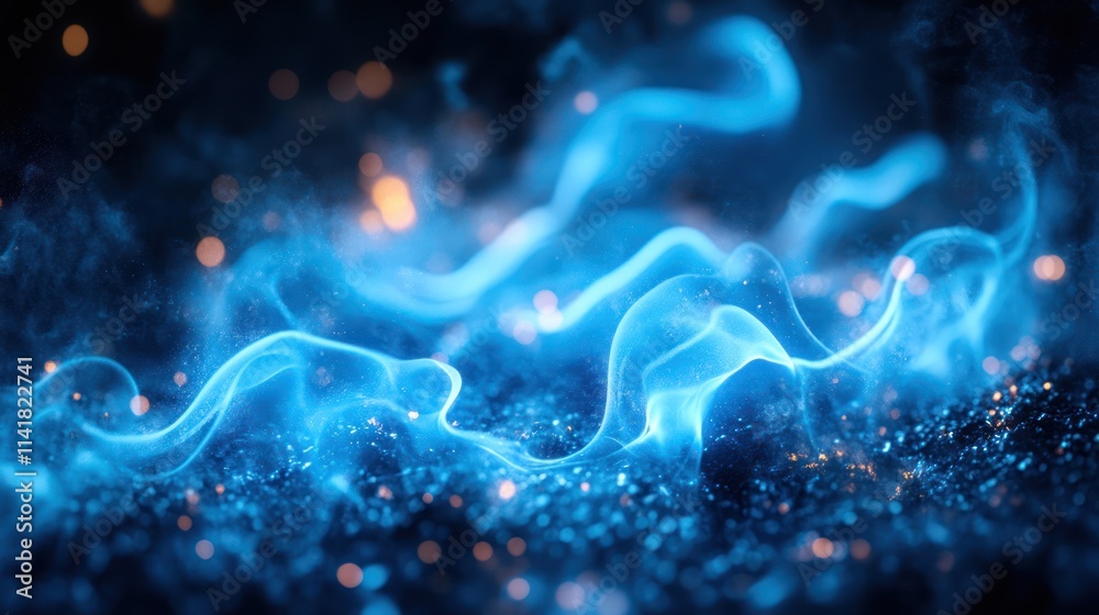 Obraz premium Abstract blue energy flow with sparks.