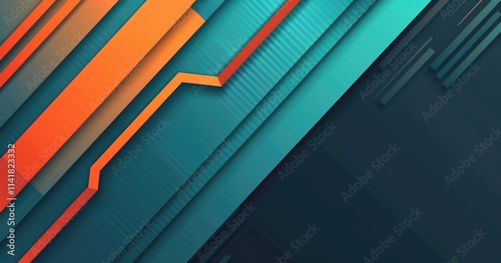 Obraz premium Abstract geometric design with vibrant colors and layered shapes.