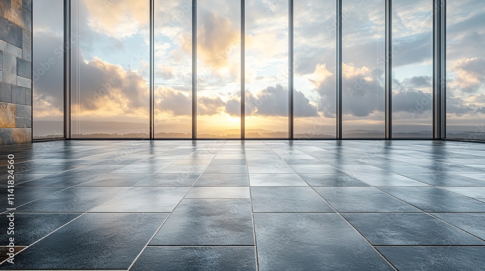 Fototapeta premium grey tile floor isolated on transparent background cutout 