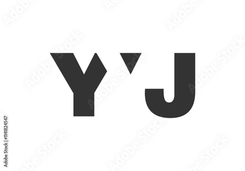 YYJ logo design. Initial letter Y Y J bold font style for tech startups, consulting, corporate branding. Creative company name, headlines typography identity, trendy logotype. photo