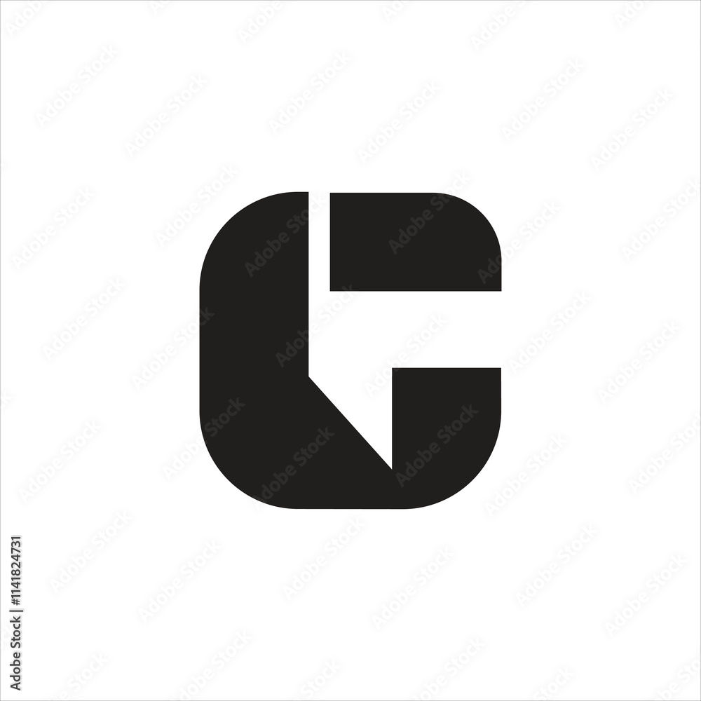 Alphabet letter icon logo CL or LC, with negative space, initial and unique