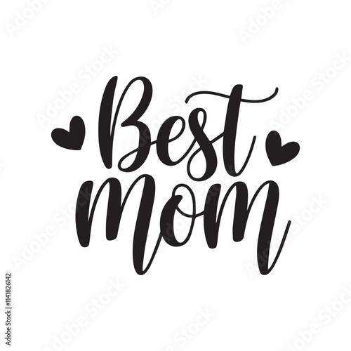 Vector 'Best Mom' Calligraphy Typography Design – Stylish and Elegant Text Art