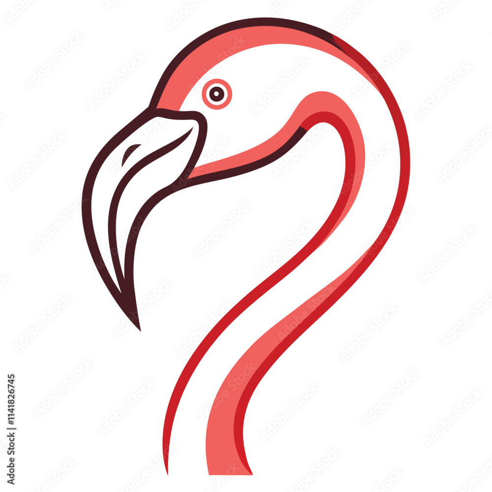 Fototapeta premium flamingo head isolated on white