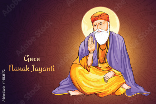 India hindu sikh celebrating birthday of guru nanak jayanti background