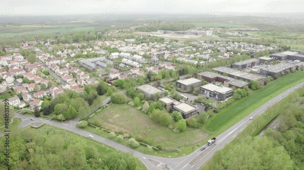 Z.A.C (Zone d'aménagement concerté) at Chessy Sud - Aerial Drone Shot