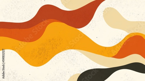 Wallpaper Mural Abstract Waves in Warm Tones and Earthy Colors Torontodigital.ca