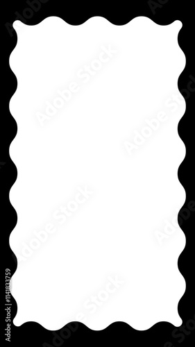Scallop Wavy Squiggly Frame Vertical Phone Screen Story Post Template Design for Social Media