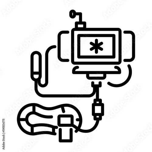 A line icon of colonoscopy device 