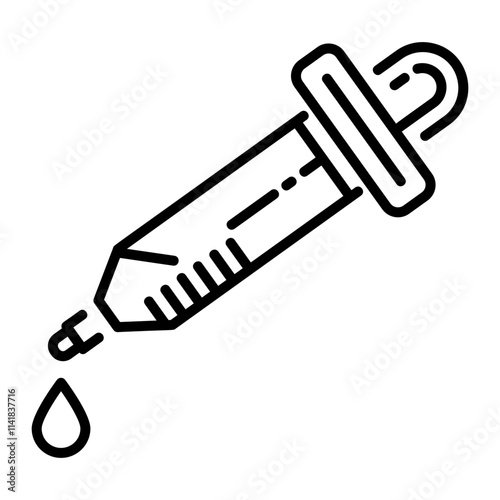 Pipette icon in linear style 