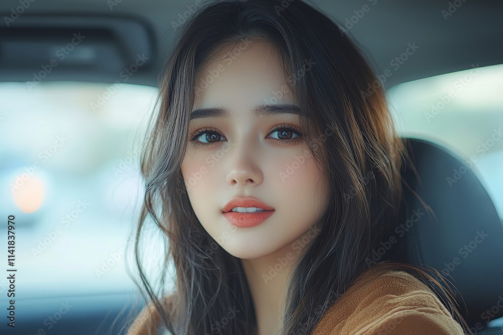 buy or rent car business concept, Confident beautiful women showing car key sitting inside vehicle ready to drive with safety, Generative AI buy or rent car business concept, Confident beautiful women showing car key sitting inside vehicle ready to drive with safety, Generative AI