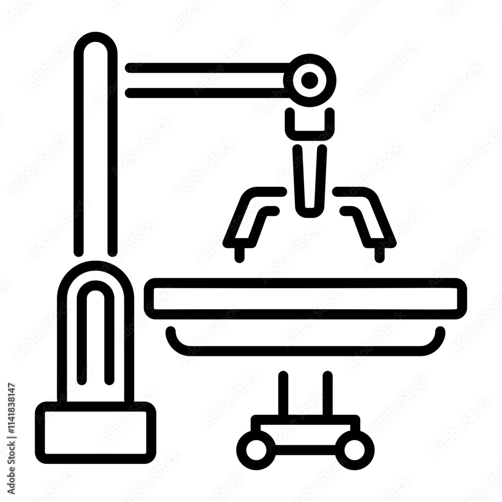 Operating table icon in line style Operating table icon in line style