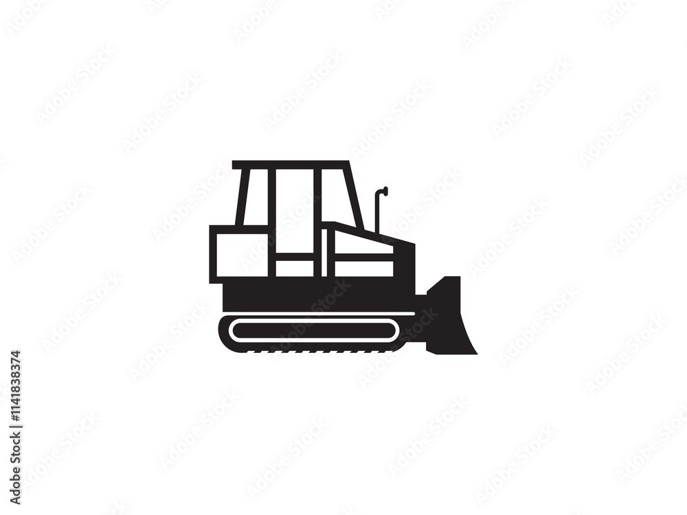 Realistic Bulldozer icon isolated vector on white background. Construction wheel loader outline vector, Vehicle vector Realistic Bulldozer icon isolated vector on white background. Construction wheel loader outline vector, Vehicle vector