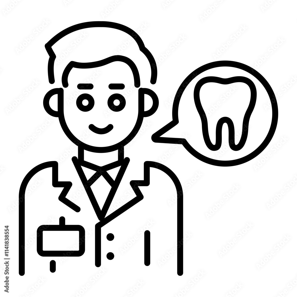 A linear icon of a dentist A linear icon of a dentist