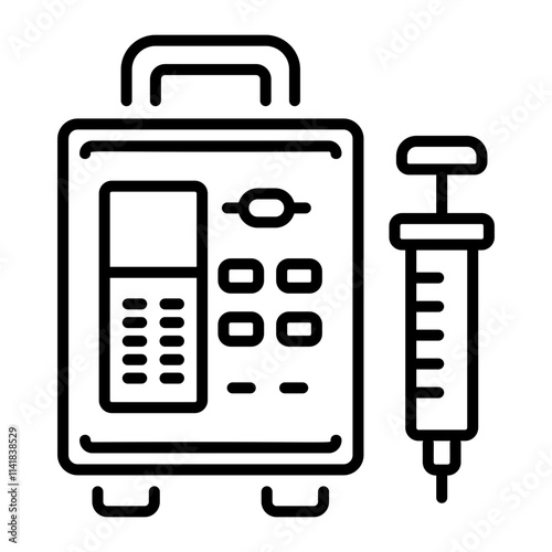 Infusion device icon in linear style photo