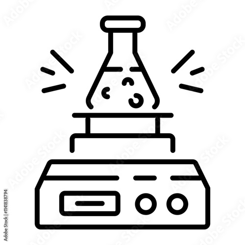 Magnetic stirrer icon in line style 
