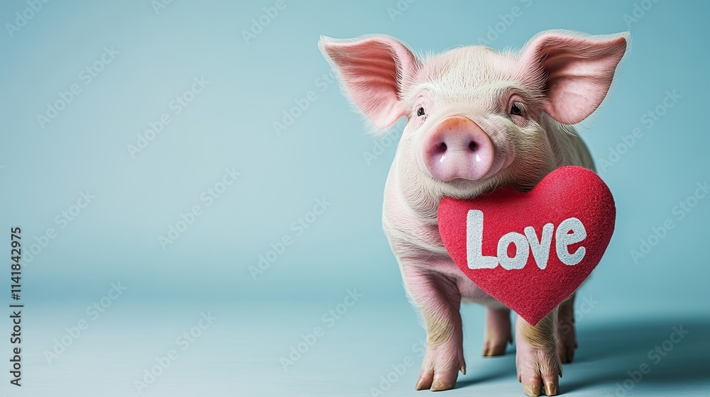 custom made wallpaper toronto digitalloving pig. on a plain colored background. heart bright photo. vivid emotions