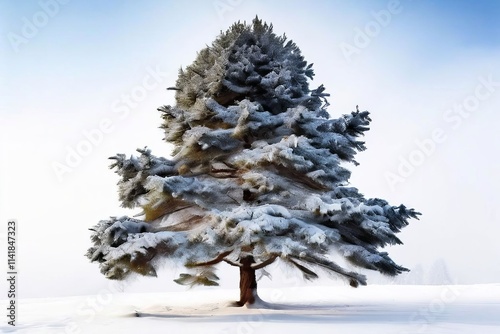 78 winter fir a fir tree with thick snow covered branches standi photo