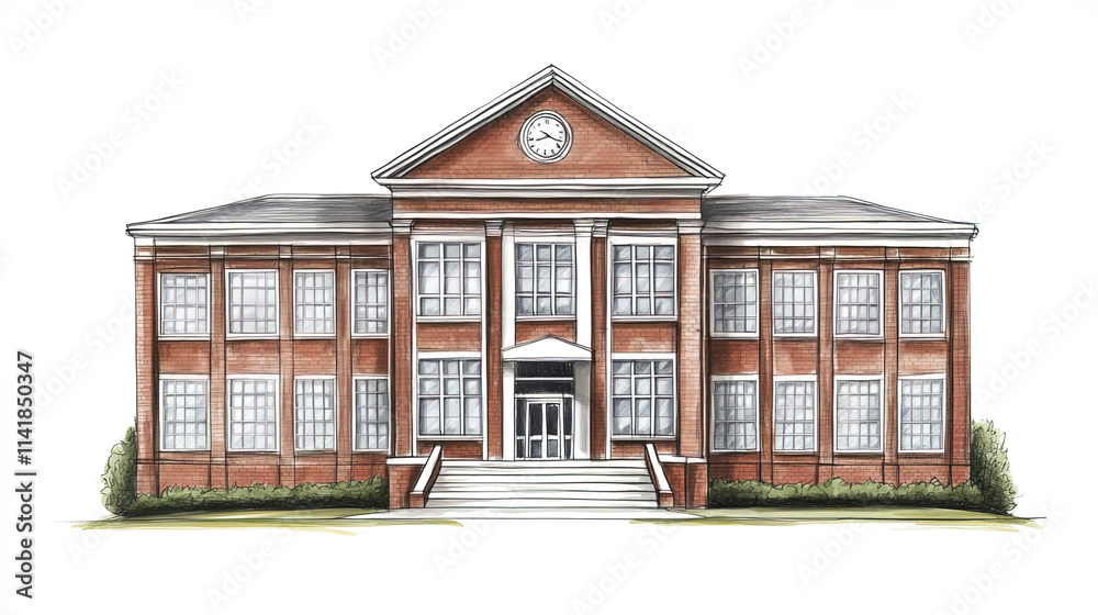Fototapeta premium traditional school building with classic architectural design and charm