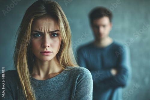 unfaithful relationship concept. Wife suspects her husband is disloyal, Generative AI