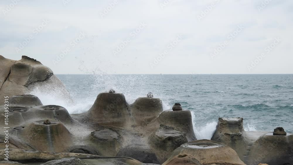 Beautiful Unique Landscape at Geopark in Taiwan by the Sea Beautiful Unique Landscape at Geopark in Taiwan by the Sea