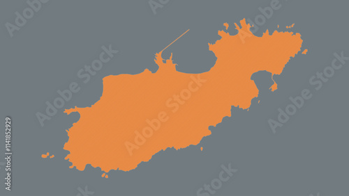 Modern Map of Alderney with Interactive Features, Flat design Alderney outline map.