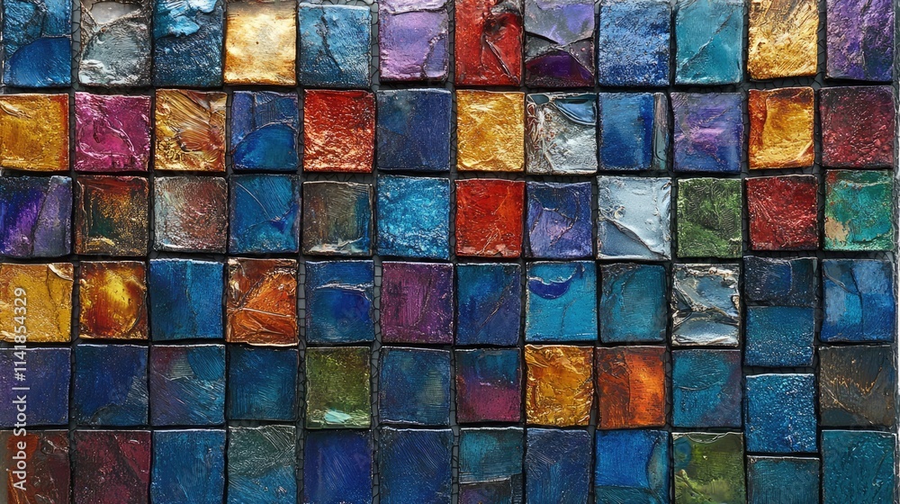 Vibrant Mosaic Tiles in Various Colors Showcasing Artistic Design and Texture for Background or Decoration Use Vibrant Mosaic Tiles in Various Colors Showcasing Artistic Design and Texture for Background or Decoration Use