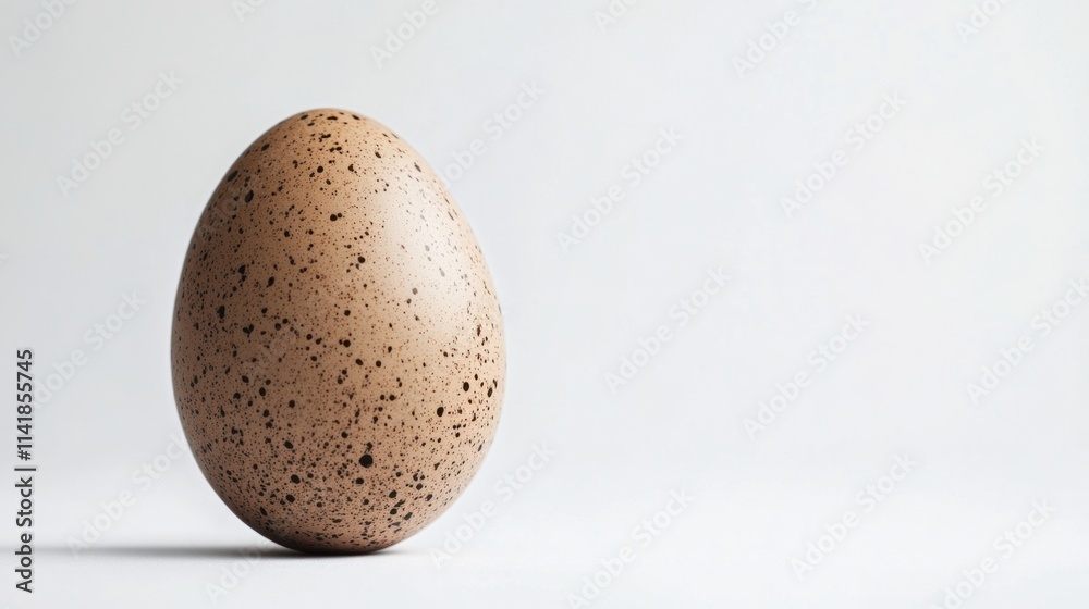 a large egg with a speckled surface on a white background a large egg with a speckled surface on a white background