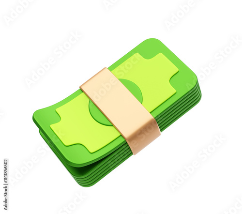 Money cash finance icon 3d illustration