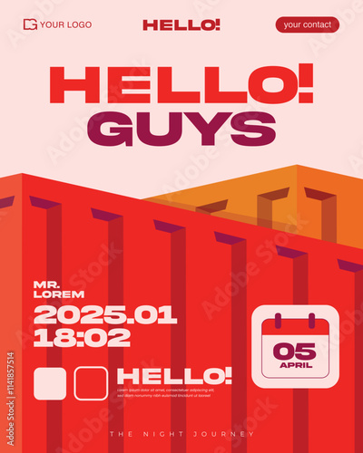 Shipping container. Delivery logistics and transportation vector illustration. Commercial transport company poster. Global import and export.