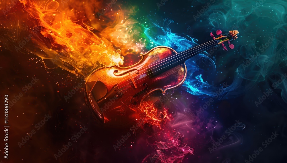 A Guitar with color background A Guitar with color background