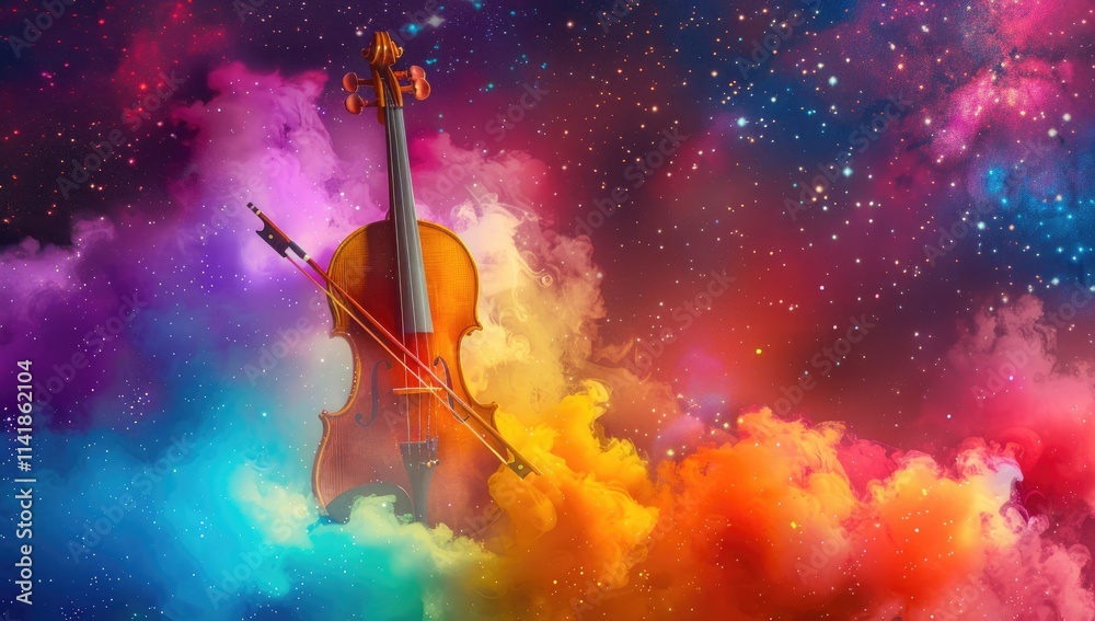 Fototapeta premium A Guitar with color background