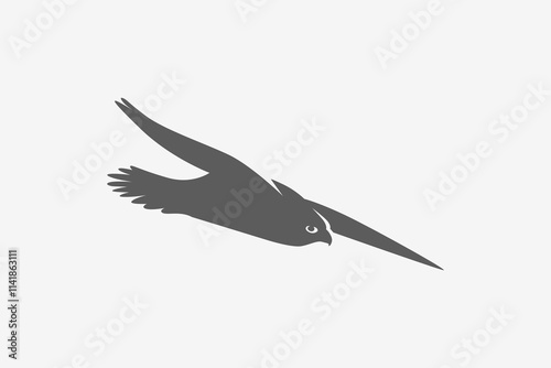 Falcon move fast attack silhouette logo or symbol vector