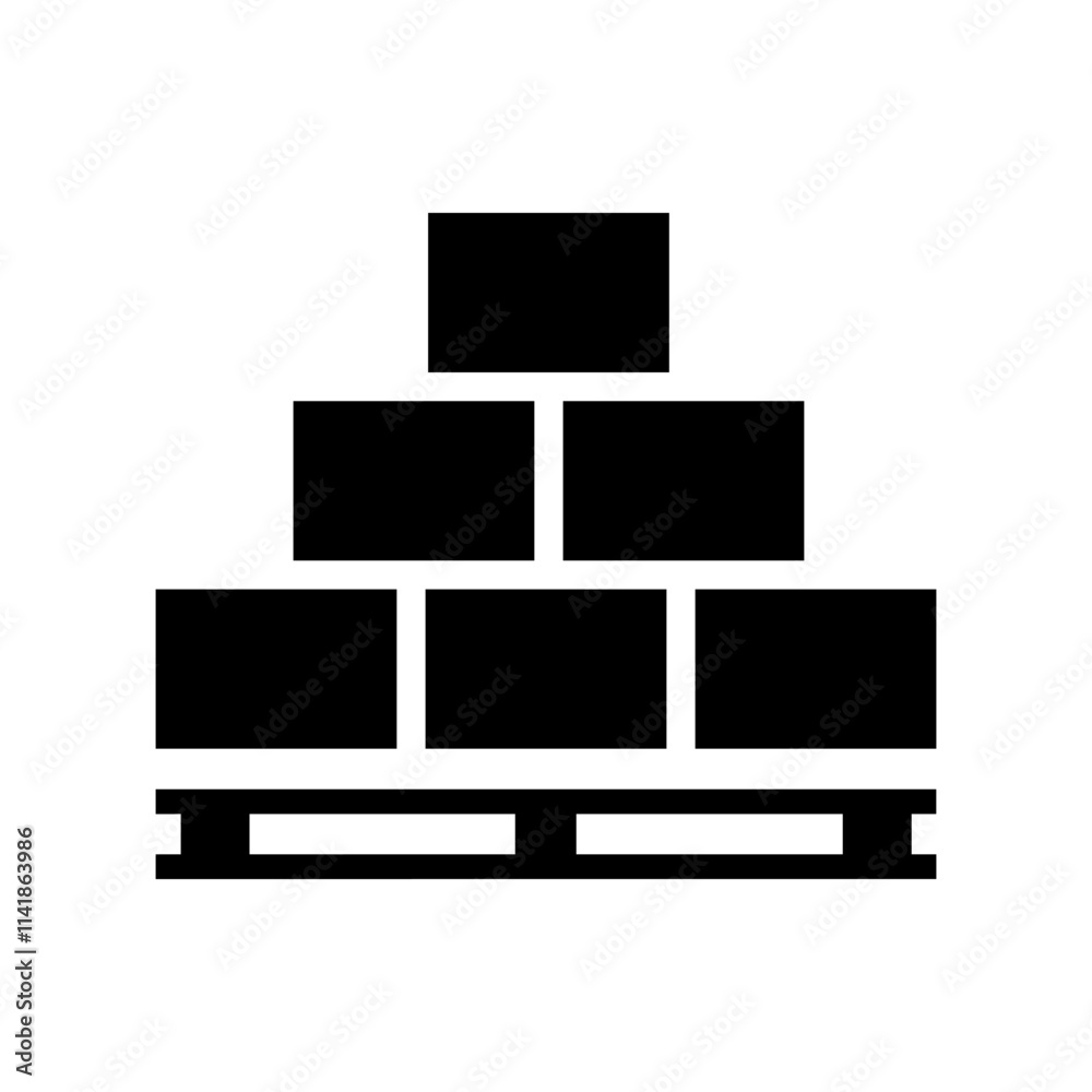 Delivery icon in the flat style. Pallet and boxes symbol isolated on white background. Warehouse or transportation sign. Vector logo illustration for graphic design, Web, UI, mobile app Delivery icon in the flat style. Pallet and boxes symbol isolated on white background. Warehouse or transportation sign. Vector logo illustration for graphic design, Web, UI, mobile app