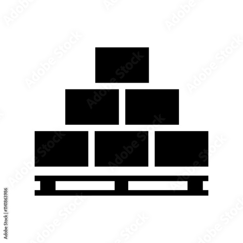 Delivery icon in the flat style. Pallet and boxes symbol isolated on white background. Warehouse or transportation sign. Vector logo illustration for graphic design, Web, UI, mobile app