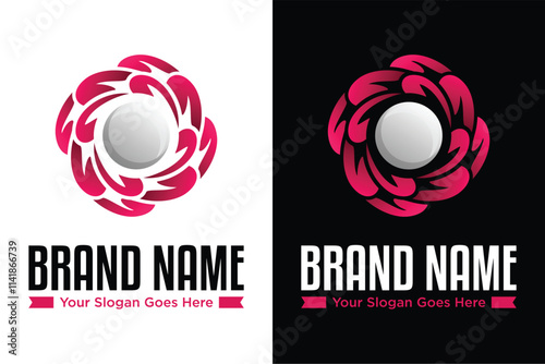 simple modern pearl flower vector illustrator logo design