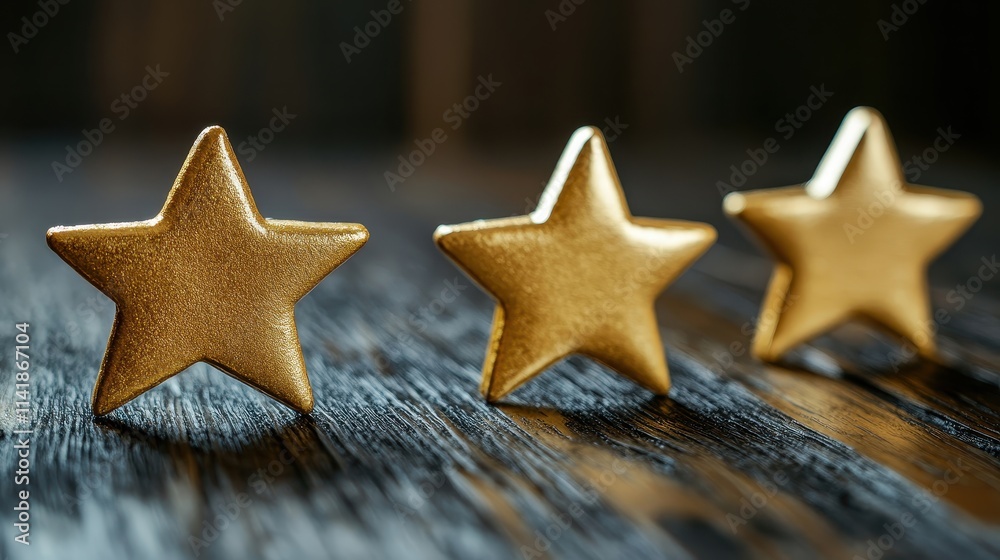 Gold Stars Representing Customer Satisfaction Concept Gold Stars Representing Customer Satisfaction Concept