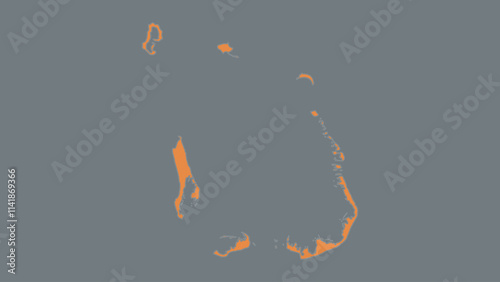 Modern Map of Cocos Islands with Interactive Features, Flat design Cocos Islands outline map.
