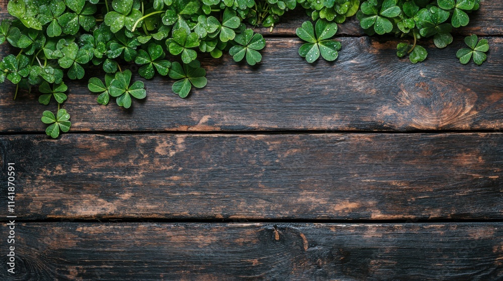 a wooden surface with a bunch of green plants a wooden surface with a bunch of green plants