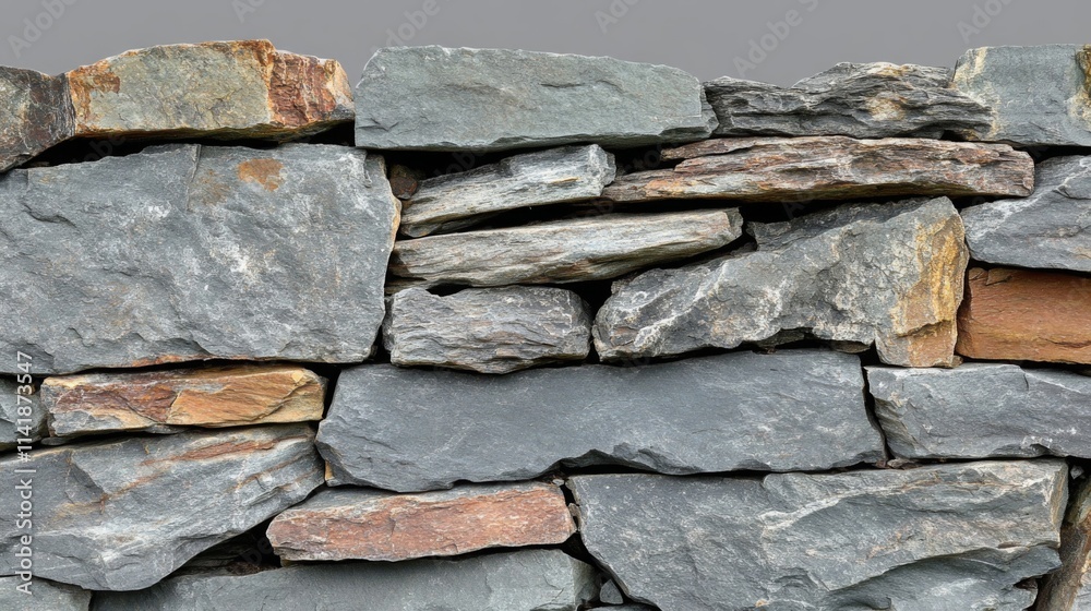 A Dry Stack Stone Wall Showing Various Sizes And Colors Of Stone A Dry Stack Stone Wall Showing Various Sizes And Colors Of Stone